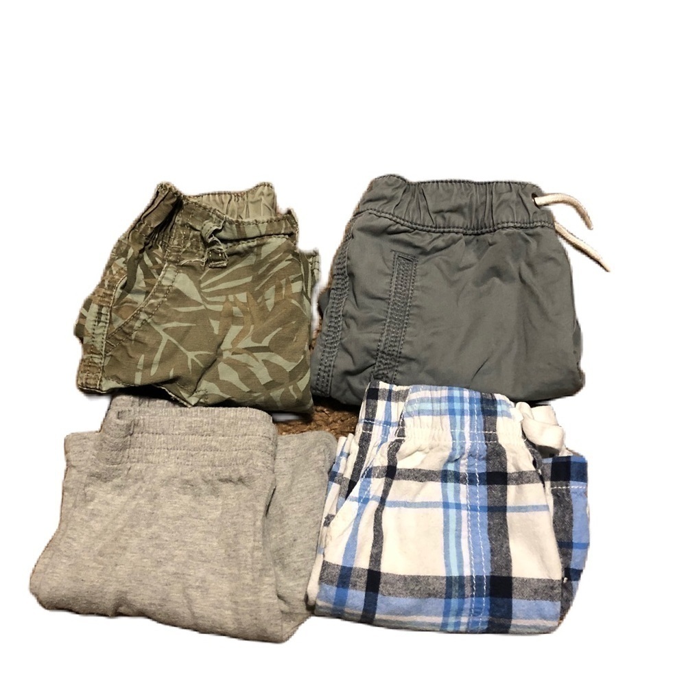 3T Boys Shorts Bundle Carter’s Jumping Beans Green Blue Plaid Gray Kids